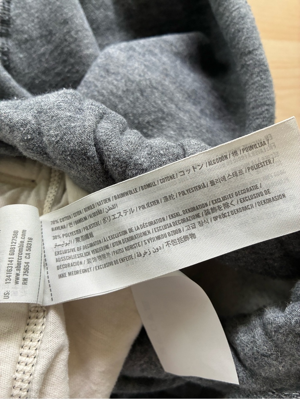 Abercrombie & Fitch Men's y2k Gray Fleece Jogger Sweatpants M Drawstring Pockets - Picture 6 of 7